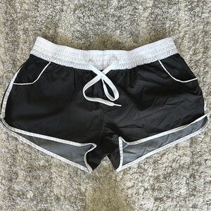 Women's Black and White Shorts